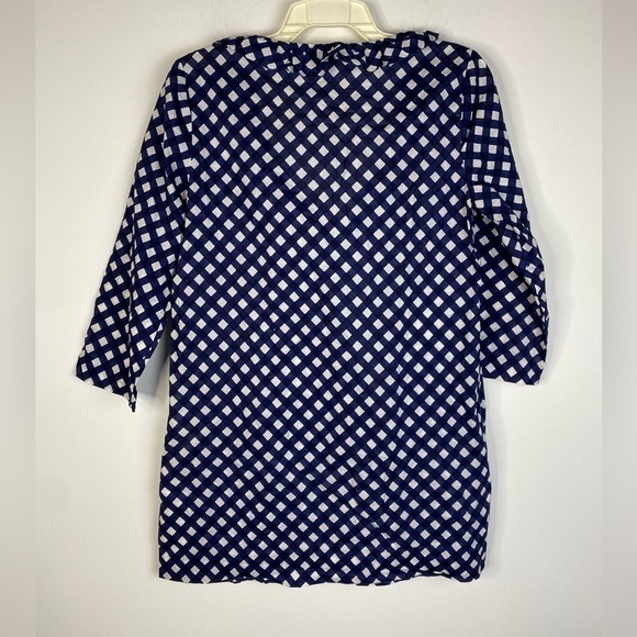 Kate Spade Malone navy white gingham tunic top Small - Picture 3 of 8